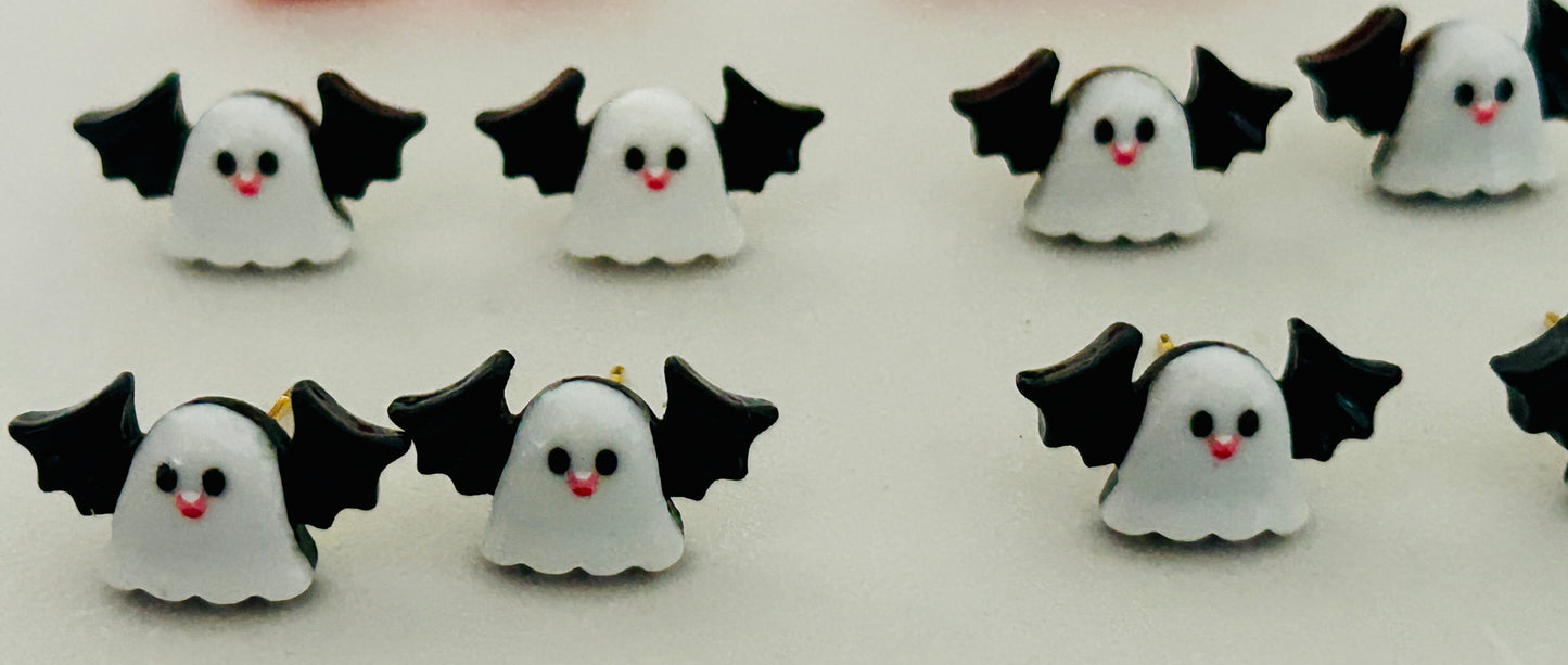 Spooky Mini Halloween Studs – Pumpkin & Ghost Edition