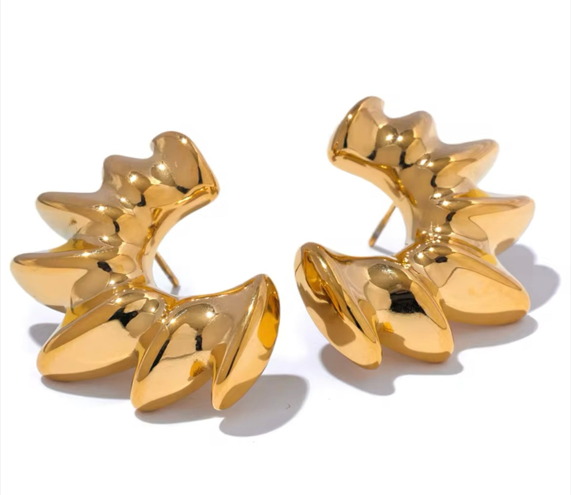 Stainless Steel Gold-Plated Earrings Collection