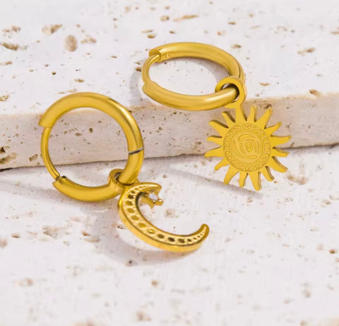 Day & Night Charm Hoops