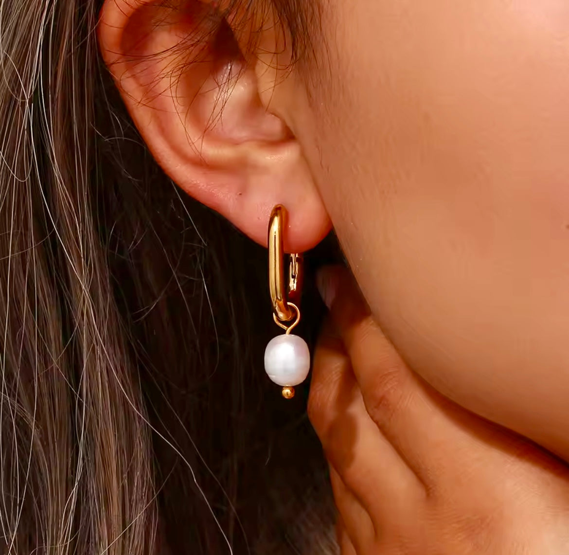 Golden Waterfall Pearl Hoops – Two Elegant Designs