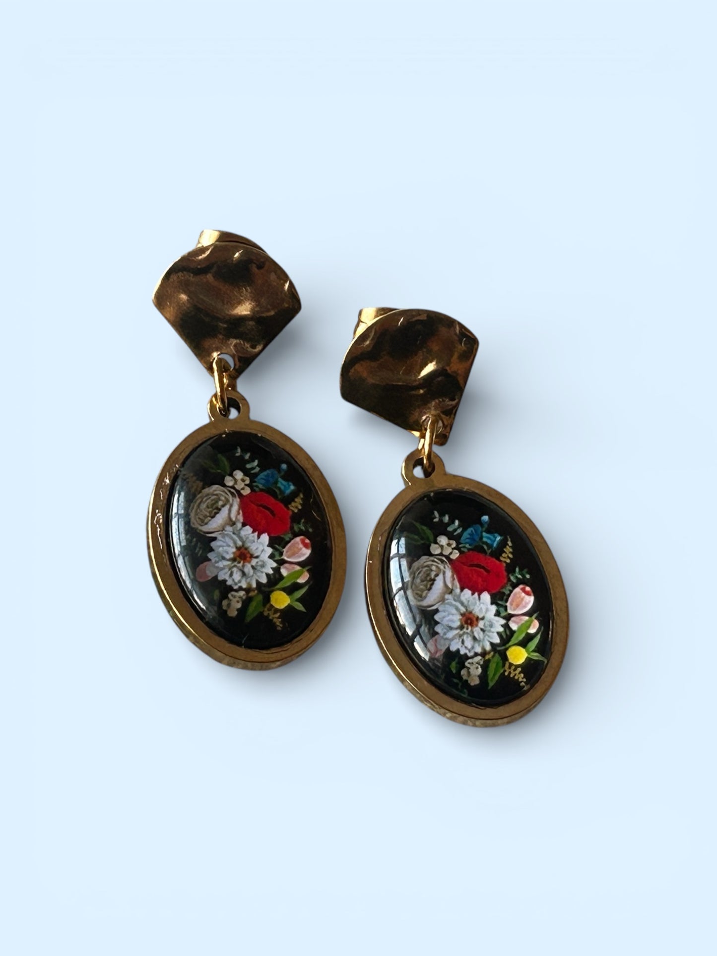Vintage Floral Drop Earrings