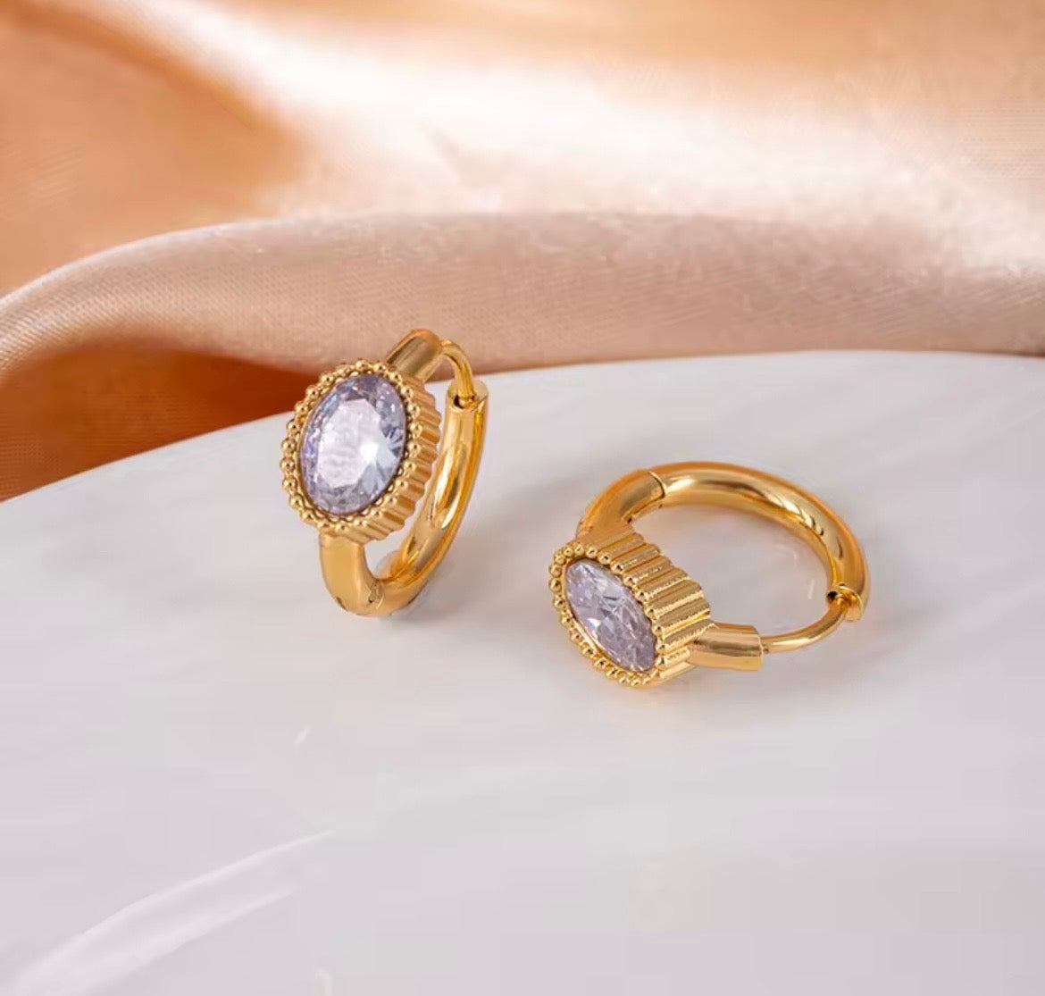 Gem Glow Hoop Earrings