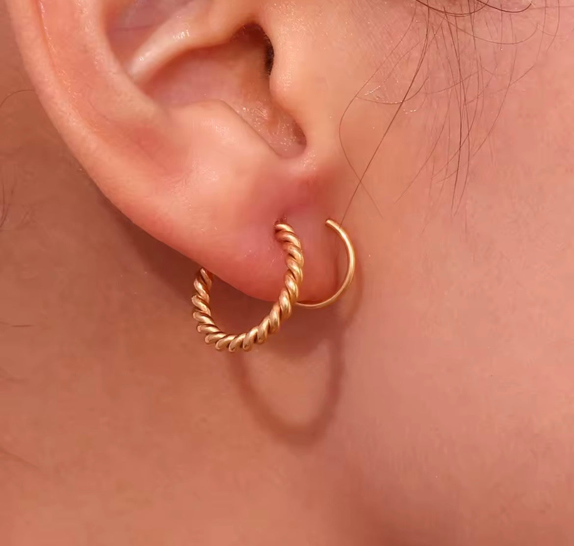 Spiral Twist Hoops