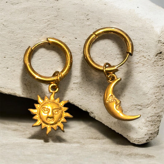 ☀️ Sun & Moon Harmony Hoop Earrings 🌙