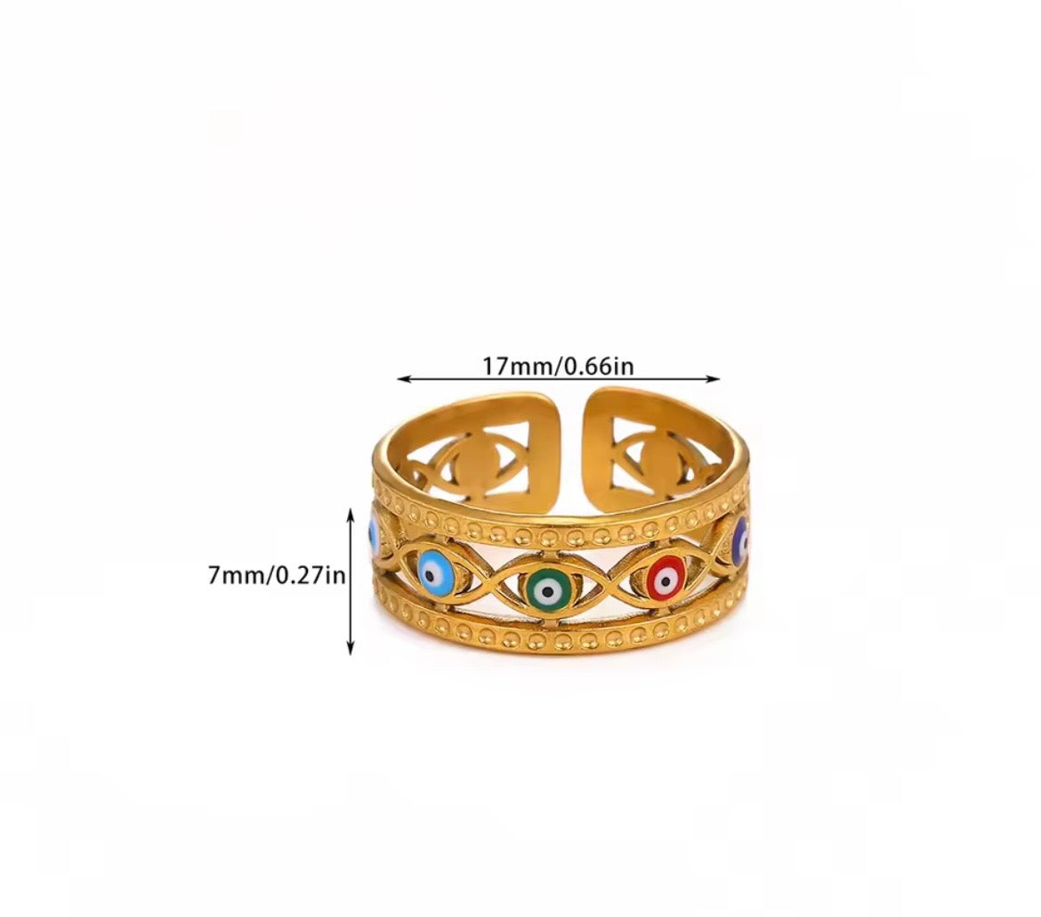 Evil Eye Harmony Adjustable Ring