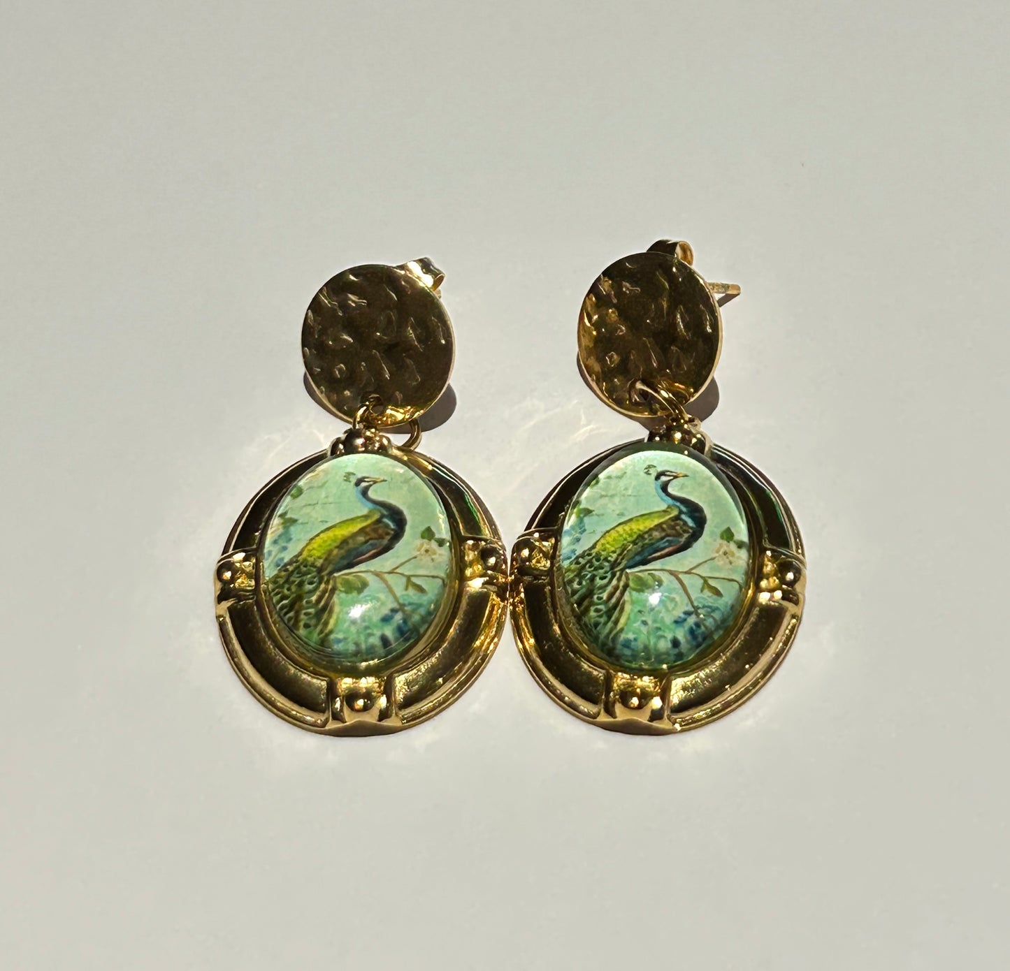 Royal Peacock Art Drop Earrings