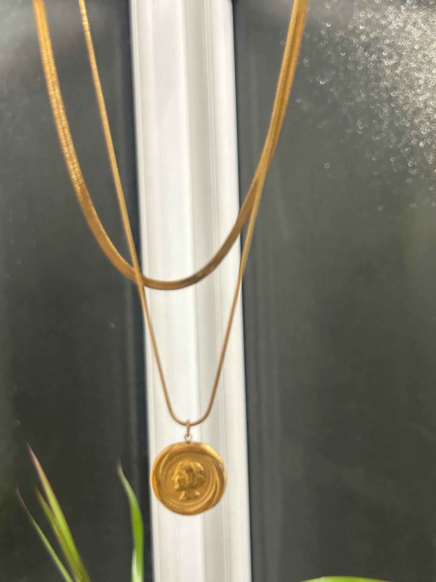 Imperial Double Layer Coin Necklace