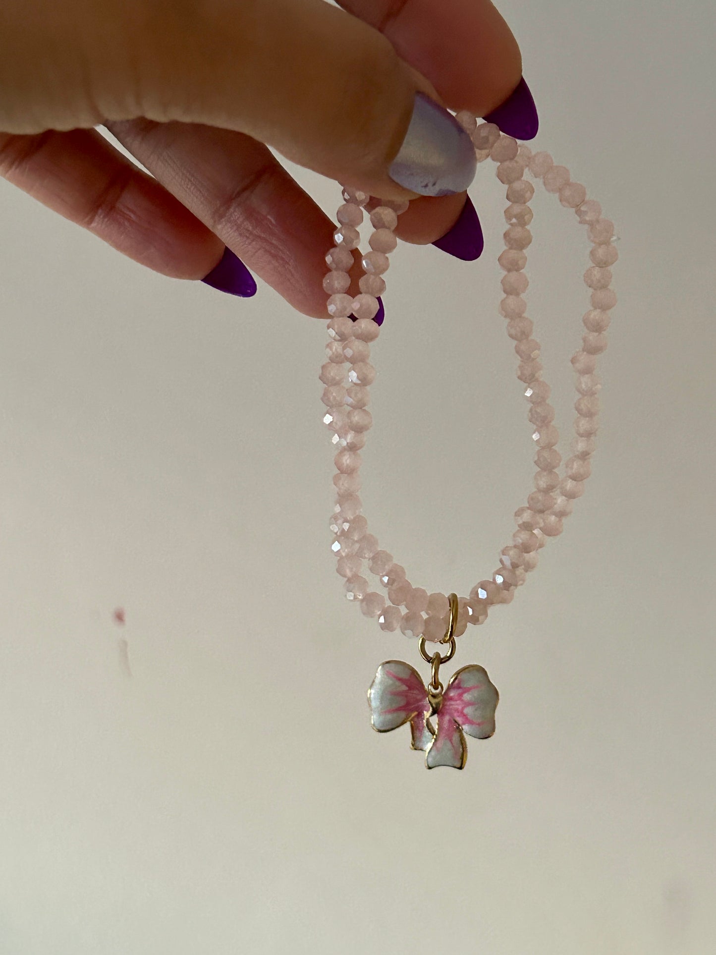Double Layer Glass Beads Charm Bracelet