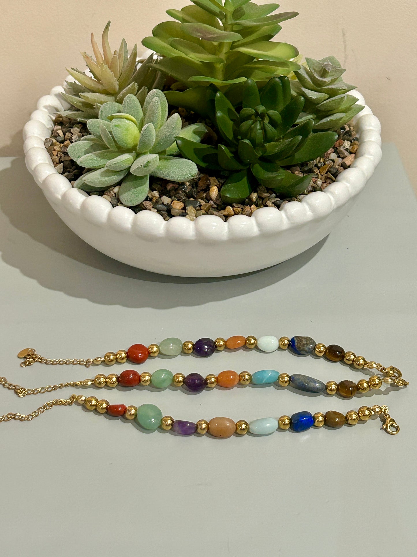 Handmade 7 Chakra Stainless Steel Bracelet