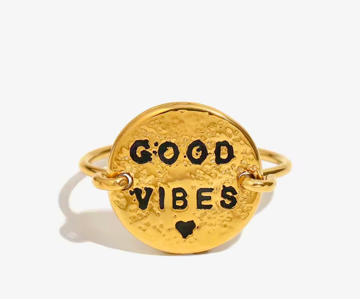 Good Vibes Statement Ring