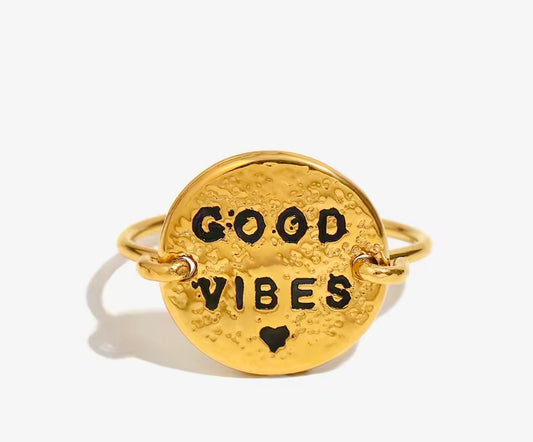 Good Vibes Statement Ring