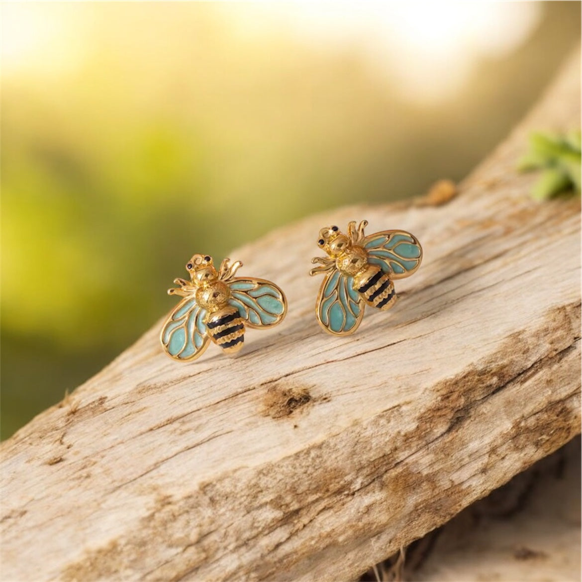 Enamel Bee Stud Earrings