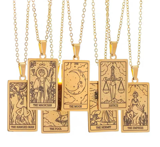 Tarot Card Necklace Collection – 18K Gold Plated Stainless Steel