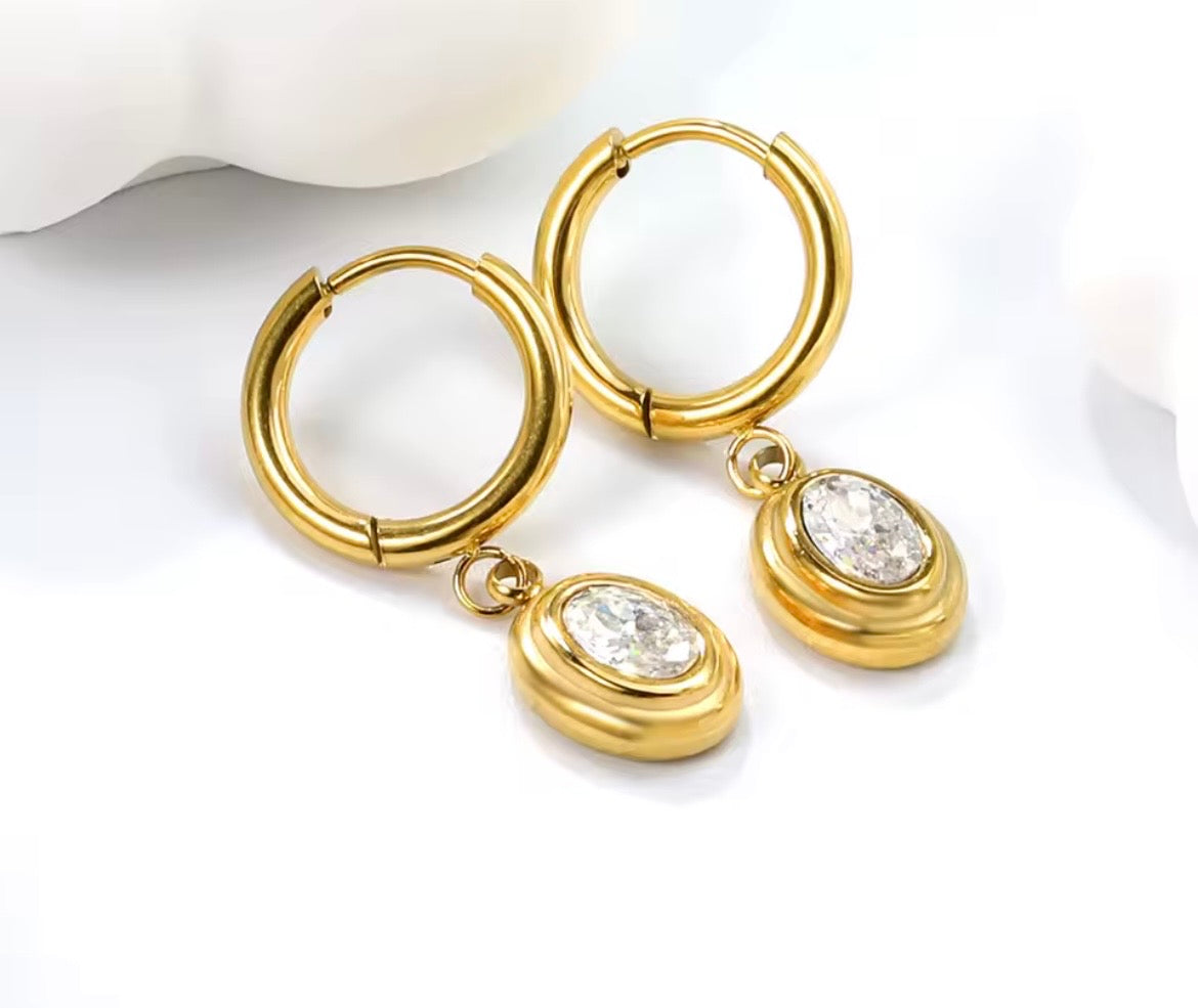 Classic Drop Huggie Earrings