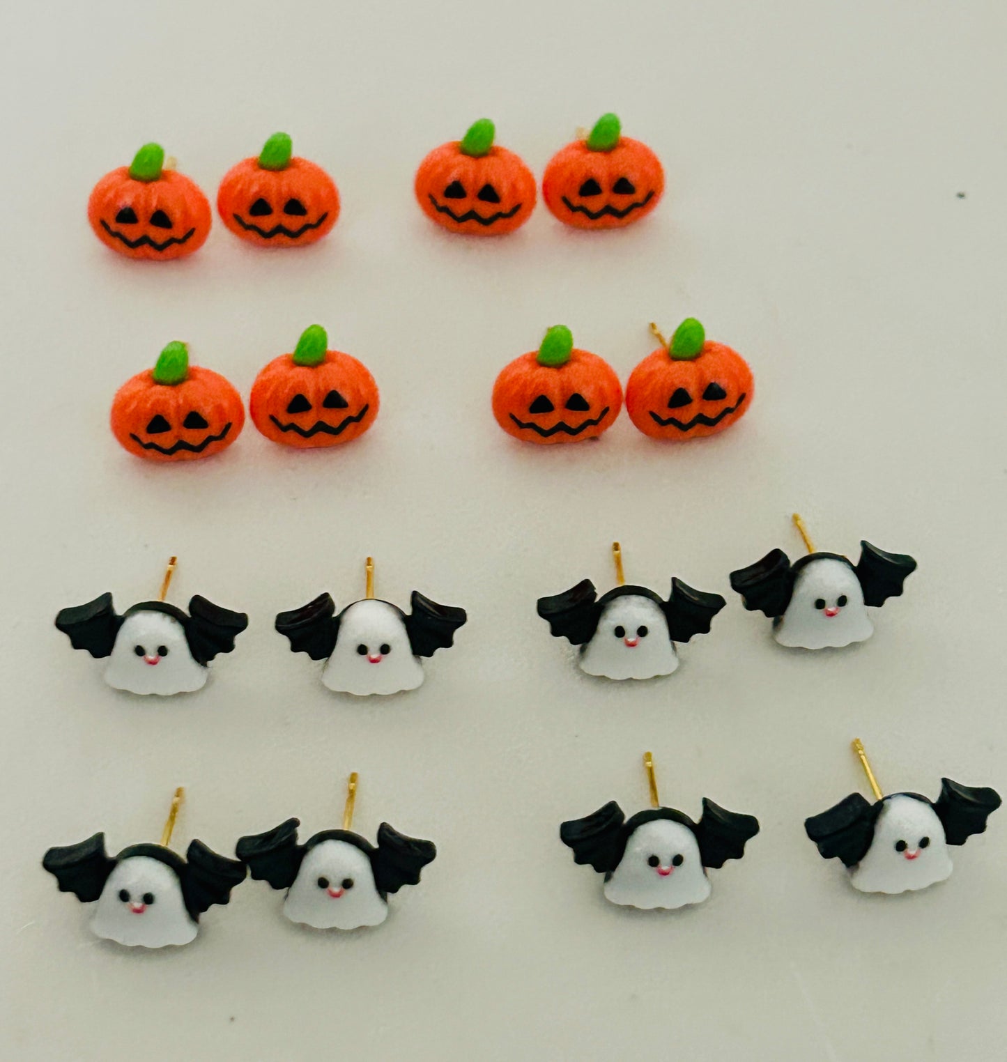 Spooky Mini Halloween Studs – Pumpkin & Ghost Edition