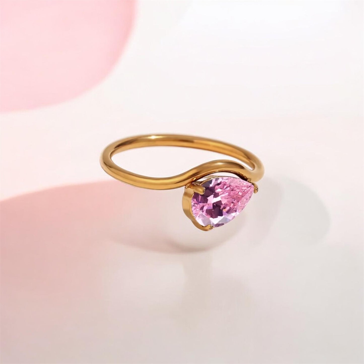 Oval Zircon Birthstone Ring – Size US 8 UK Size P½ to Q