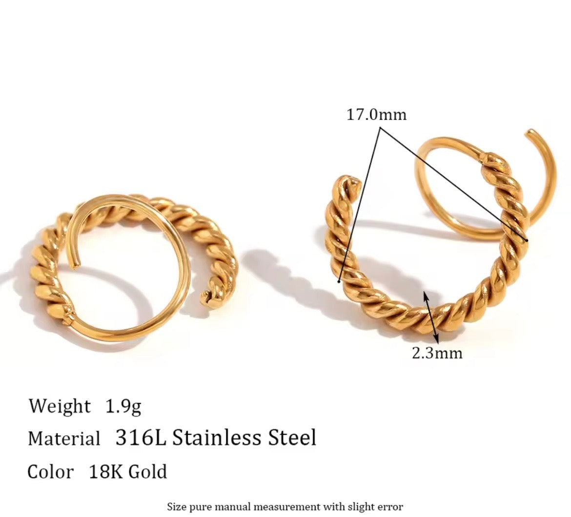 Spiral Twist Hoops