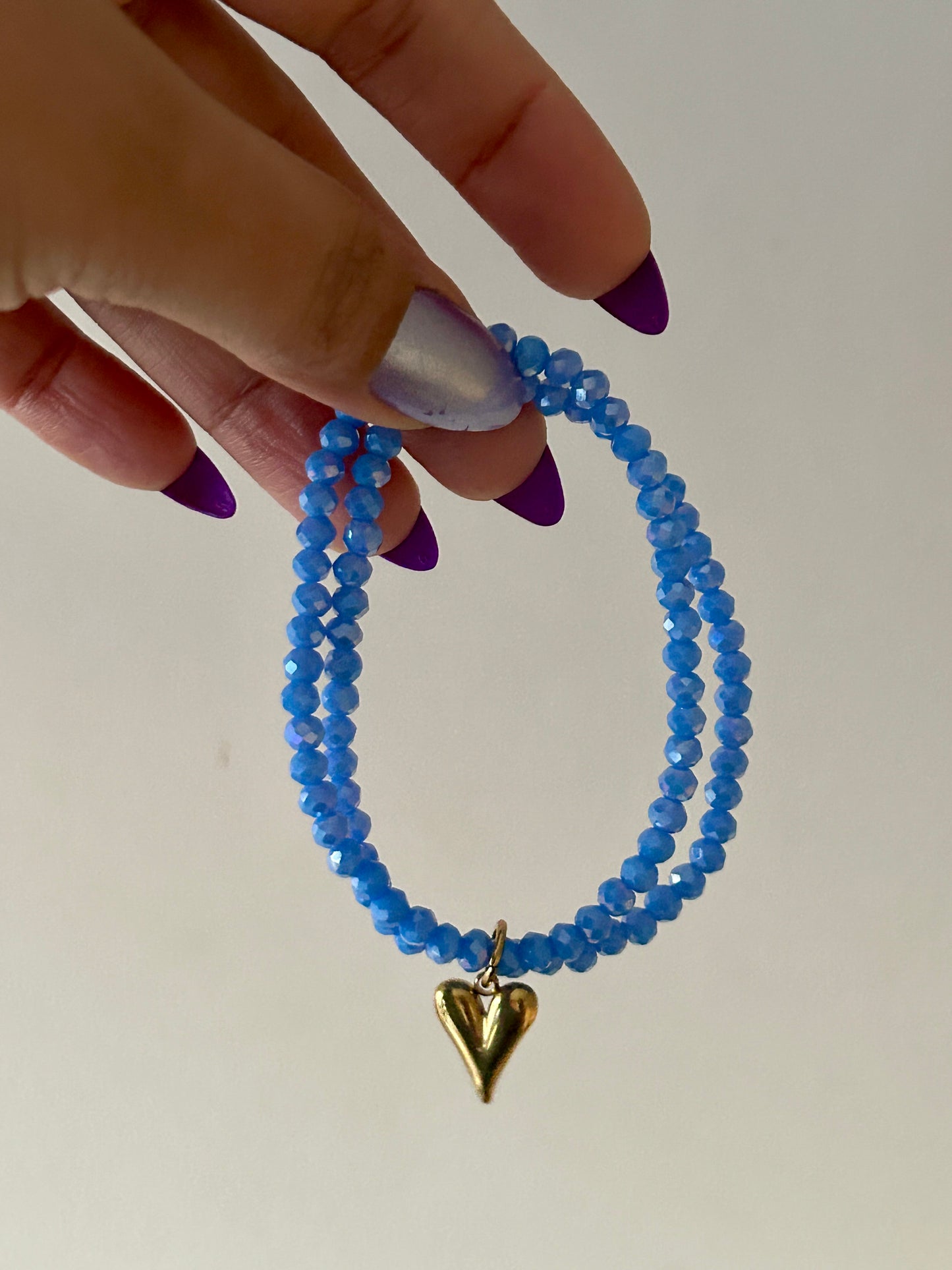 Double Layer Glass Beads Charm Bracelet