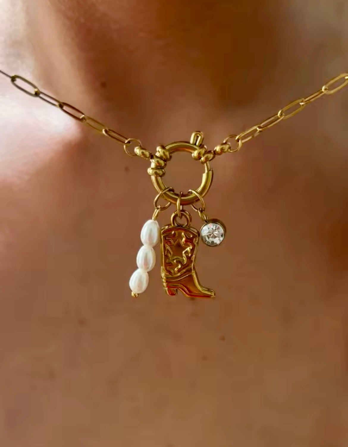 Golden Artefact Charm Necklaces – Ceramic & Royal Drop Styles