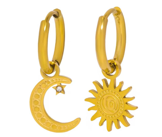 Day & Night Charm Hoops