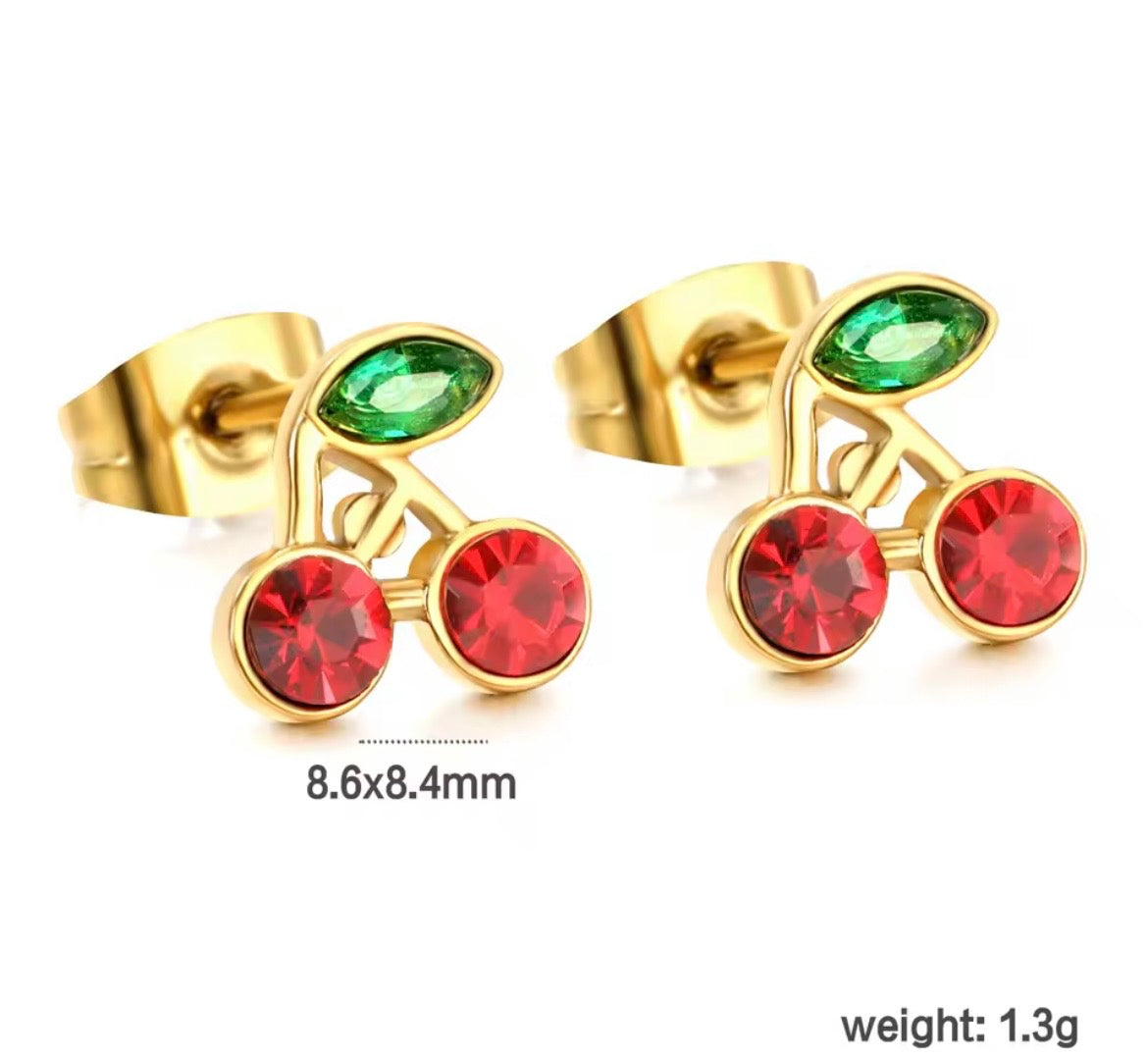 Cherry Spark Stud Earrings