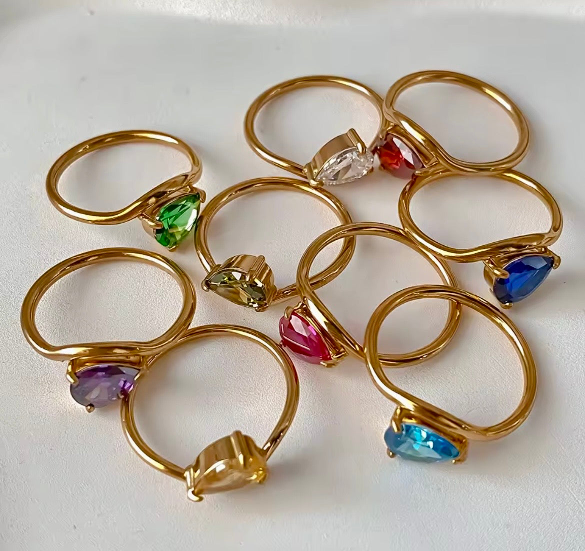 Oval Zircon Birthstone Ring – Size US 8 UK Size P½ to Q