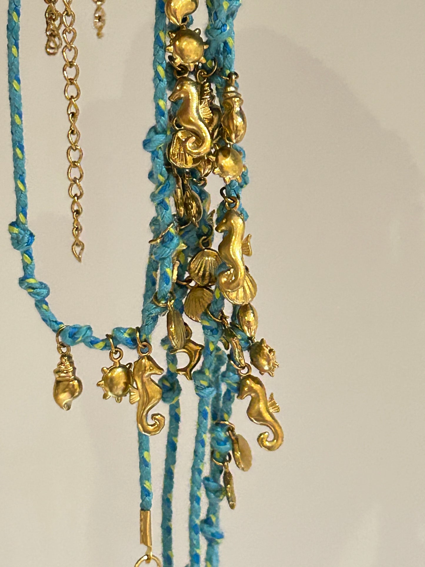 Ocean Breeze Charm Cotton Anklet – Stainless Steel