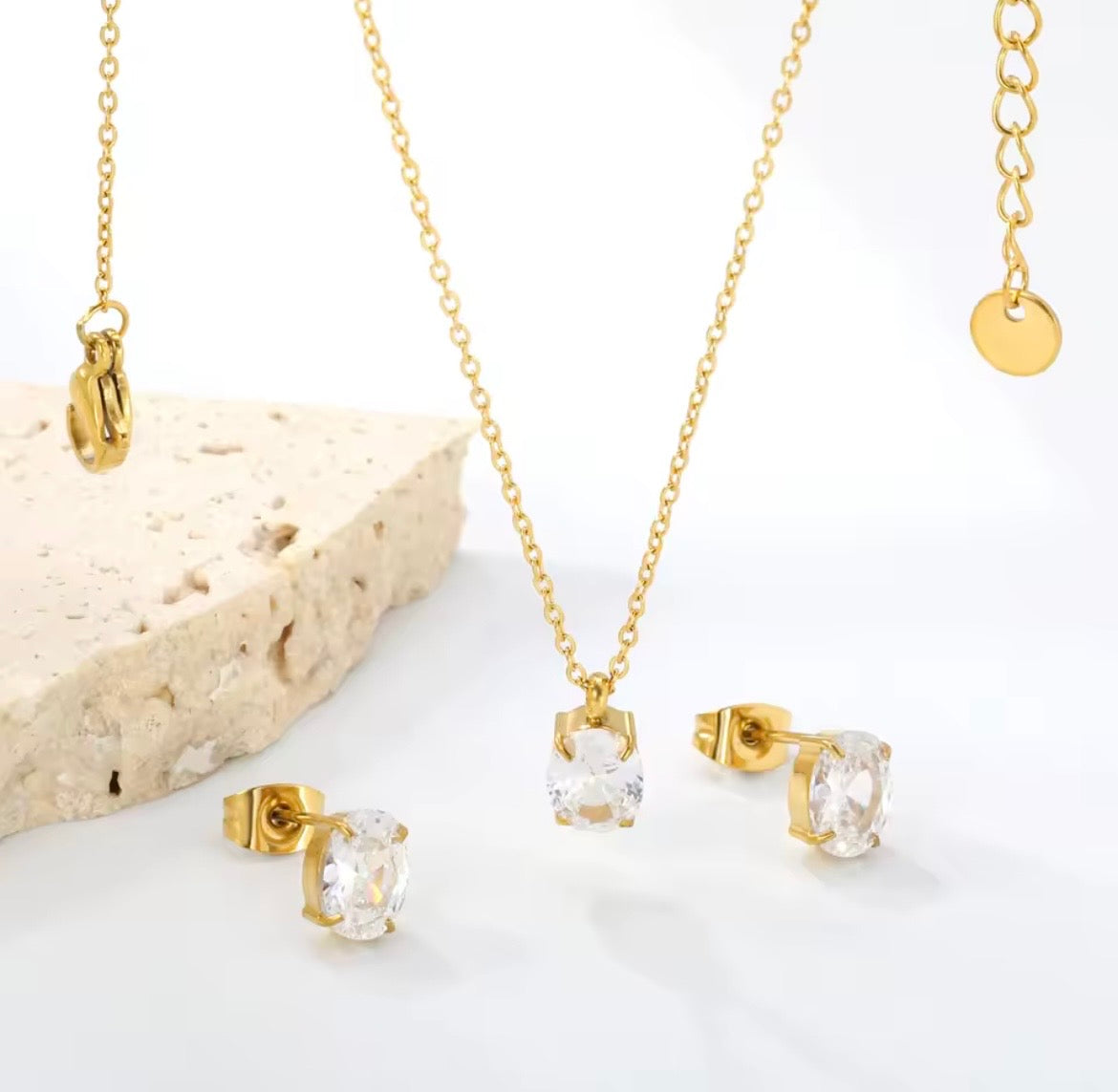 Crystal Stud & Pendant Set