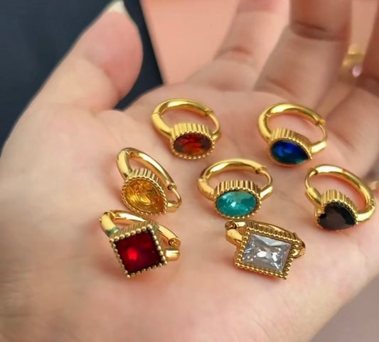 Gem Glow Hoop Earrings
