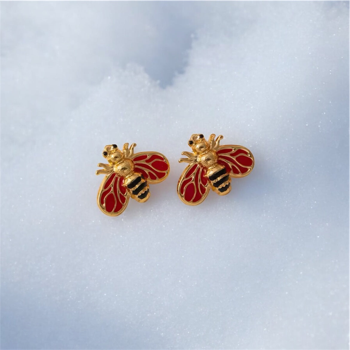 Enamel Bee Stud Earrings