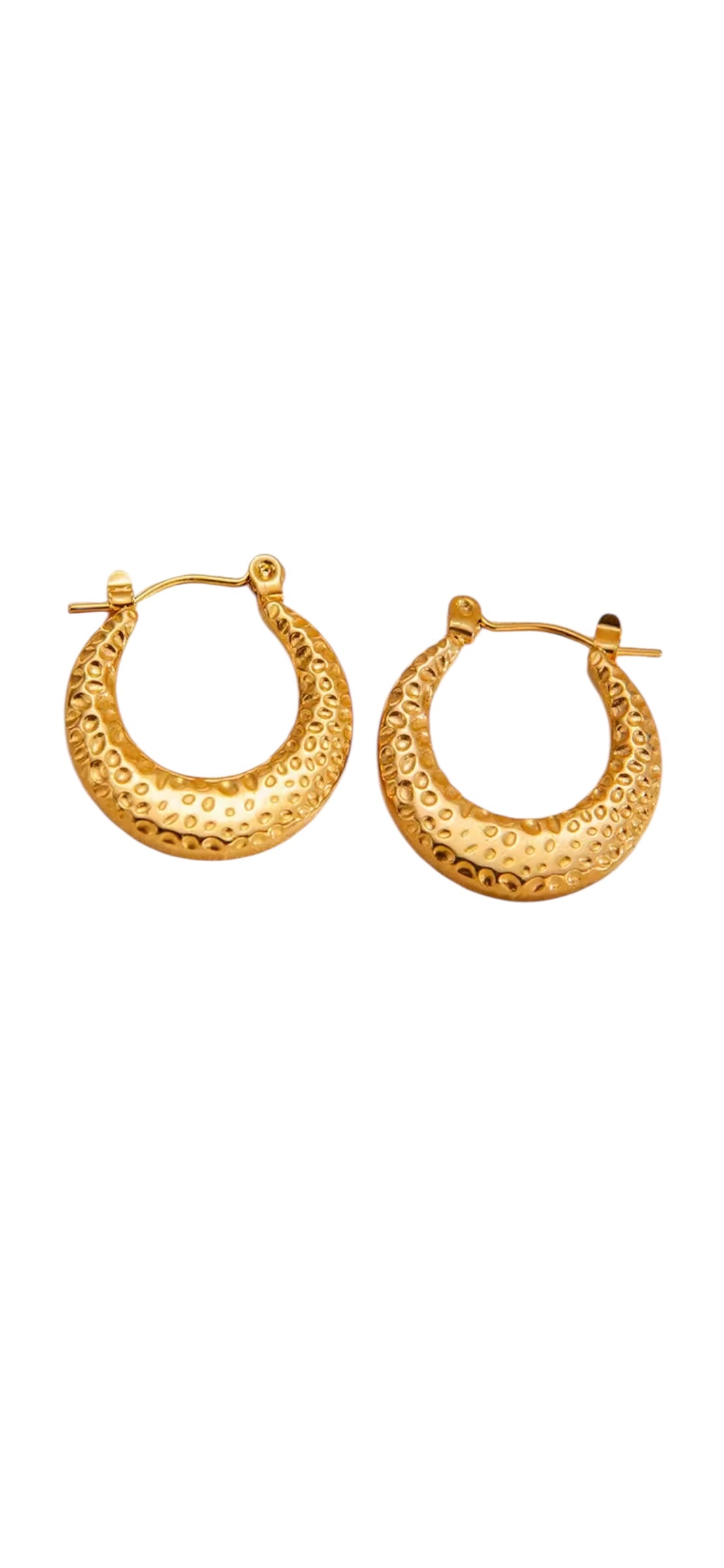 Textured Statement Hoop Earrings – Stainless Steel