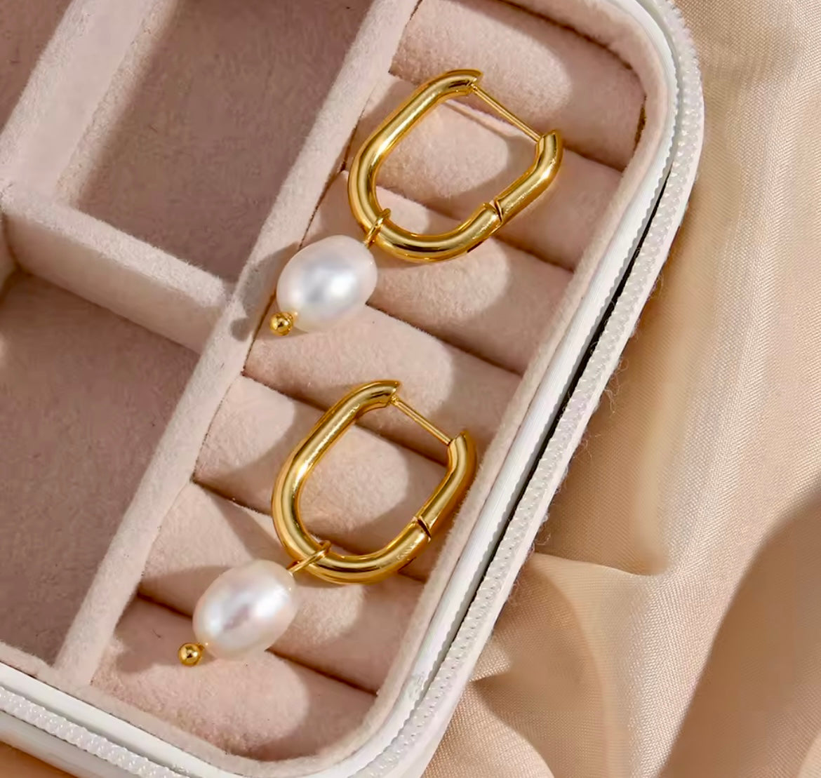Golden Waterfall Pearl Hoops – Two Elegant Designs