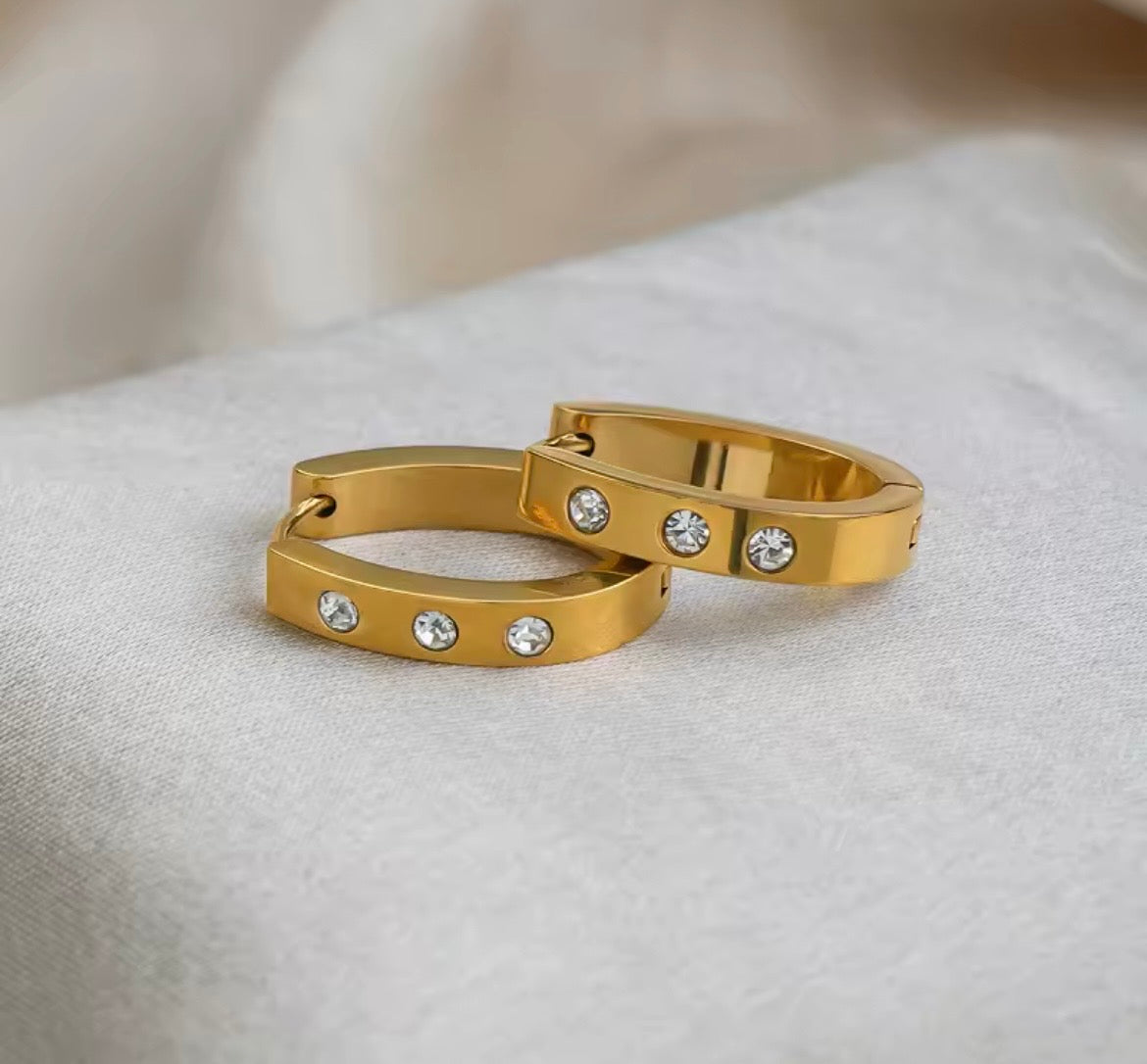 Nova Trio Hoop Earrings – 18K Gold Plated