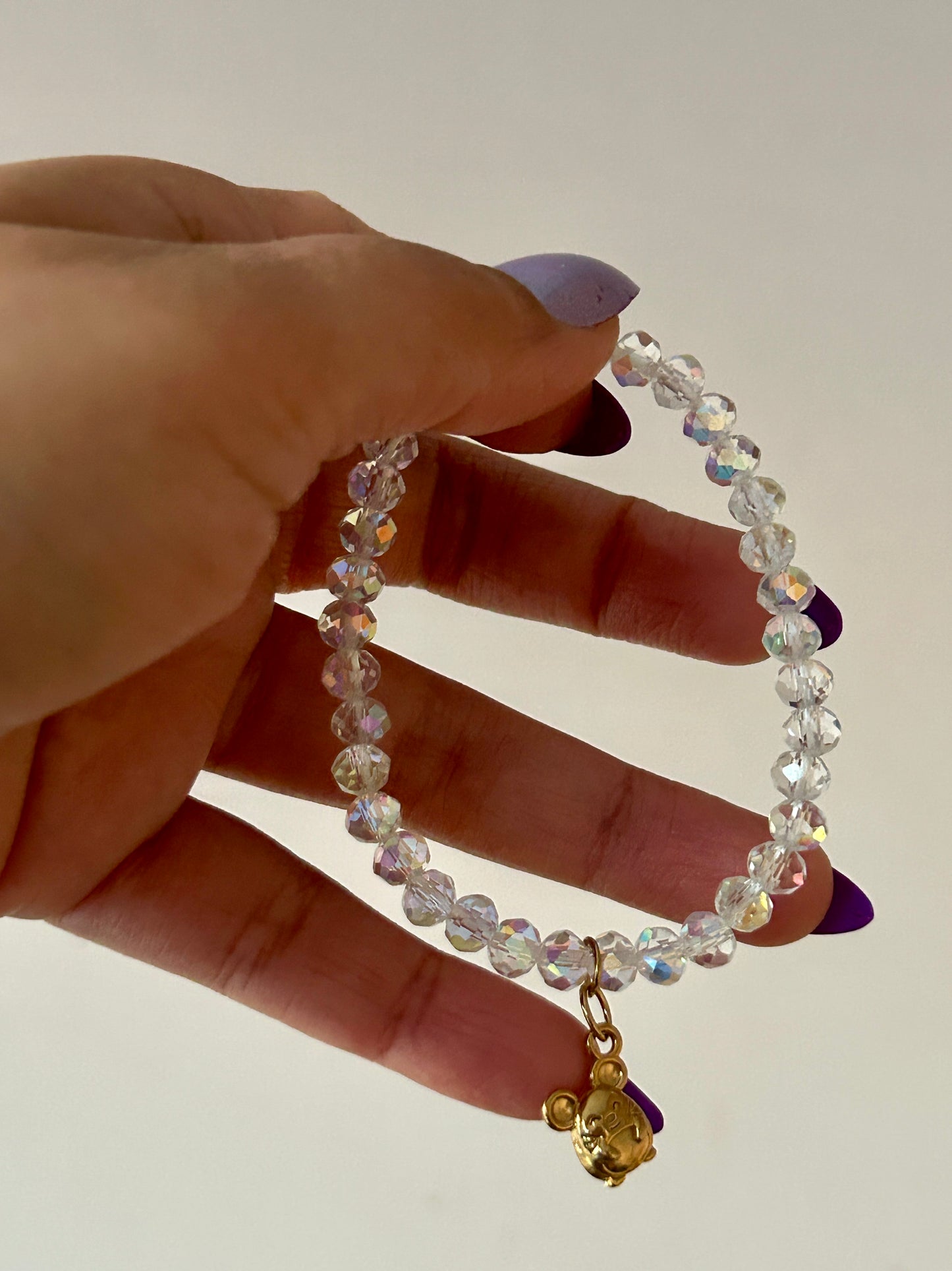 AB Glass Charm Bead Bracelet
