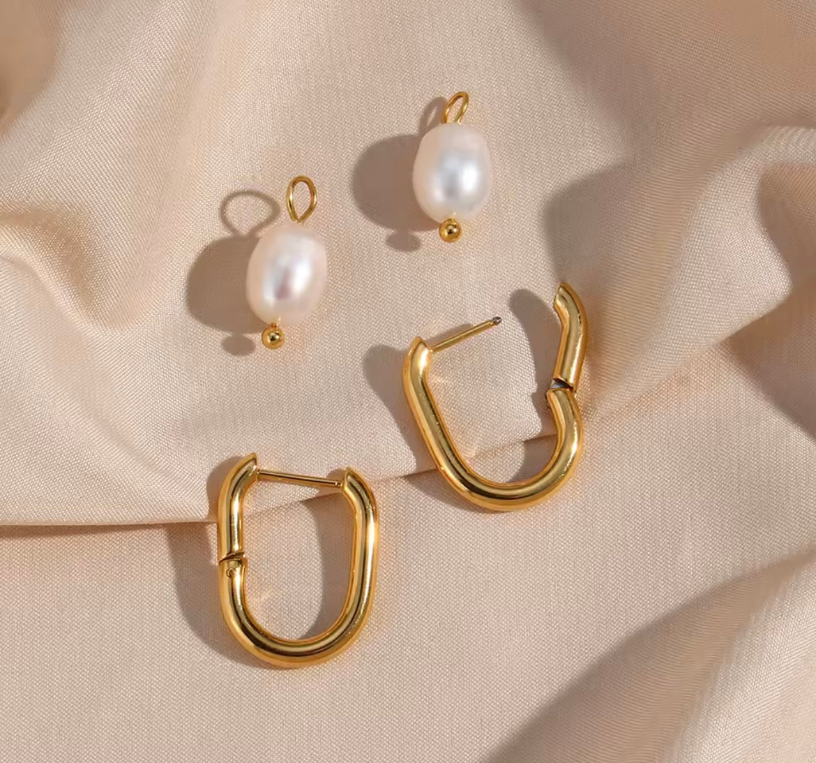 Golden Waterfall Pearl Hoops – Two Elegant Designs
