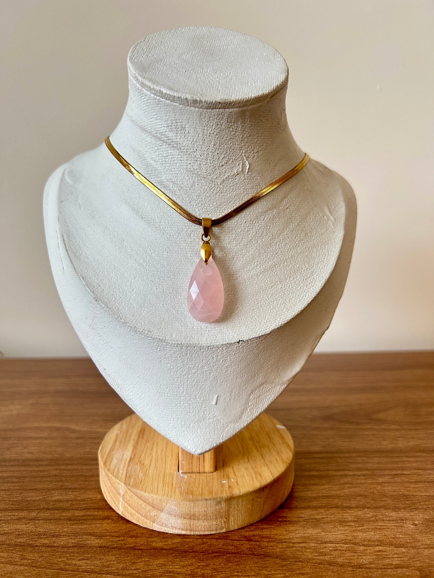 Natural Gemstone Teardrop Pendant Necklace
