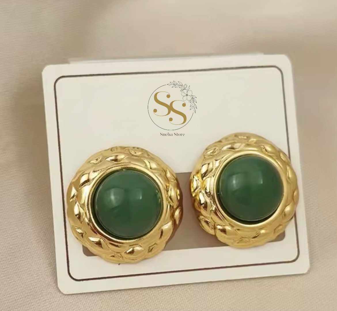 Vintage Gemstone Stud Earrings