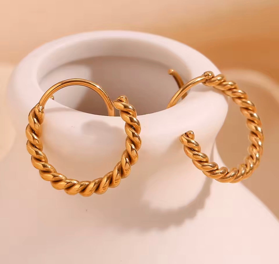 Spiral Twist Hoops