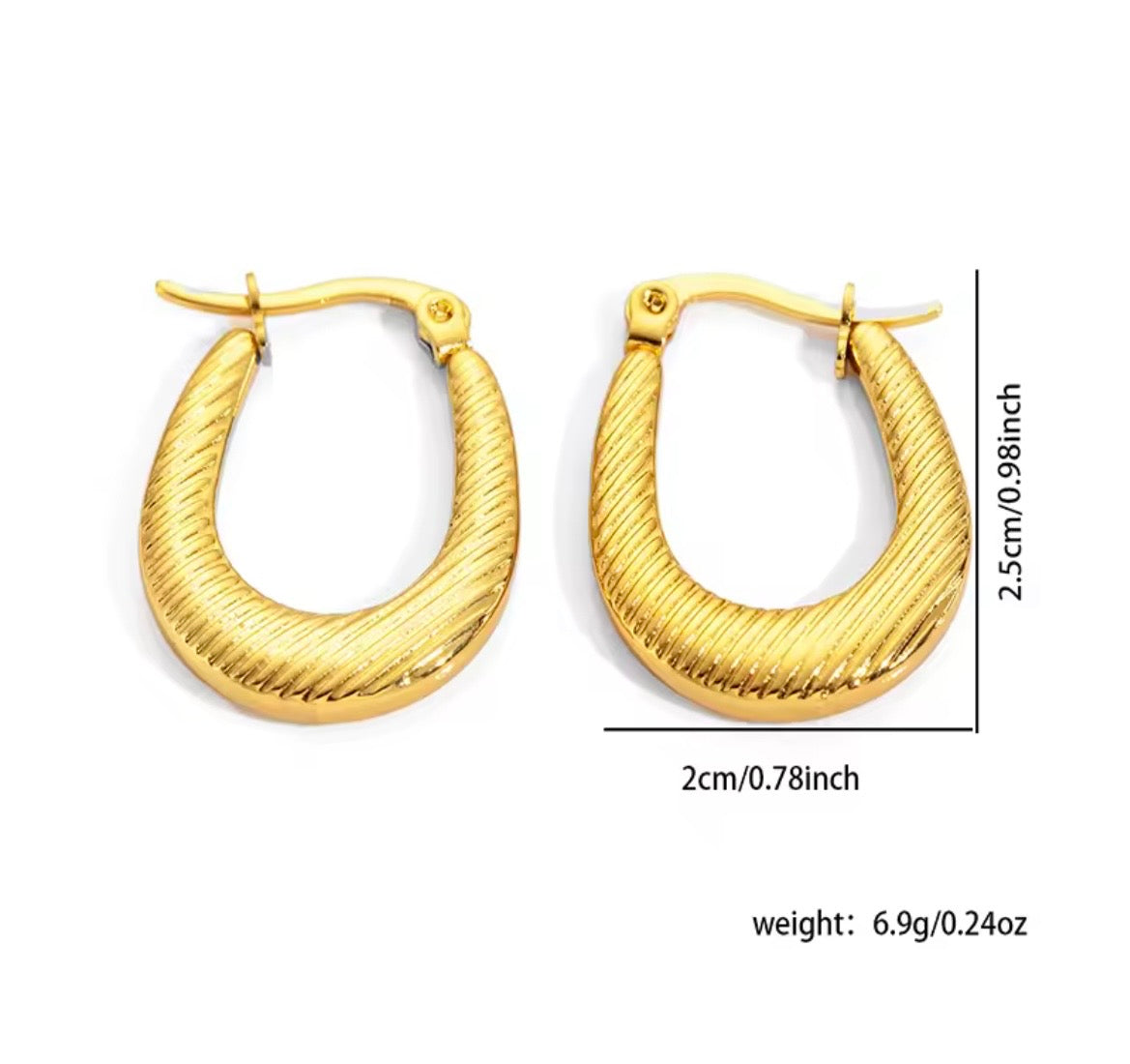 Textured Statement Hoop Earrings – Stainless Steel