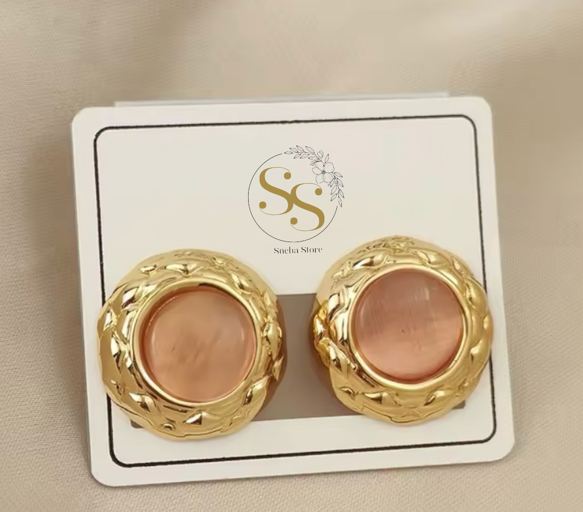 Vintage Gemstone Stud Earrings