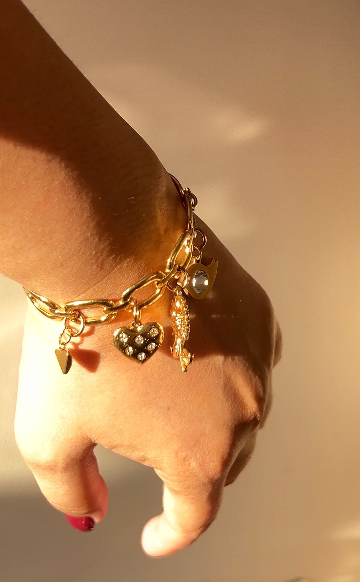 Sunflower Charm Hand Cuff Bracelet