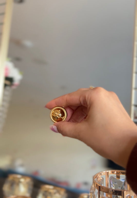 Vintage Serpent Coin Stud Earring