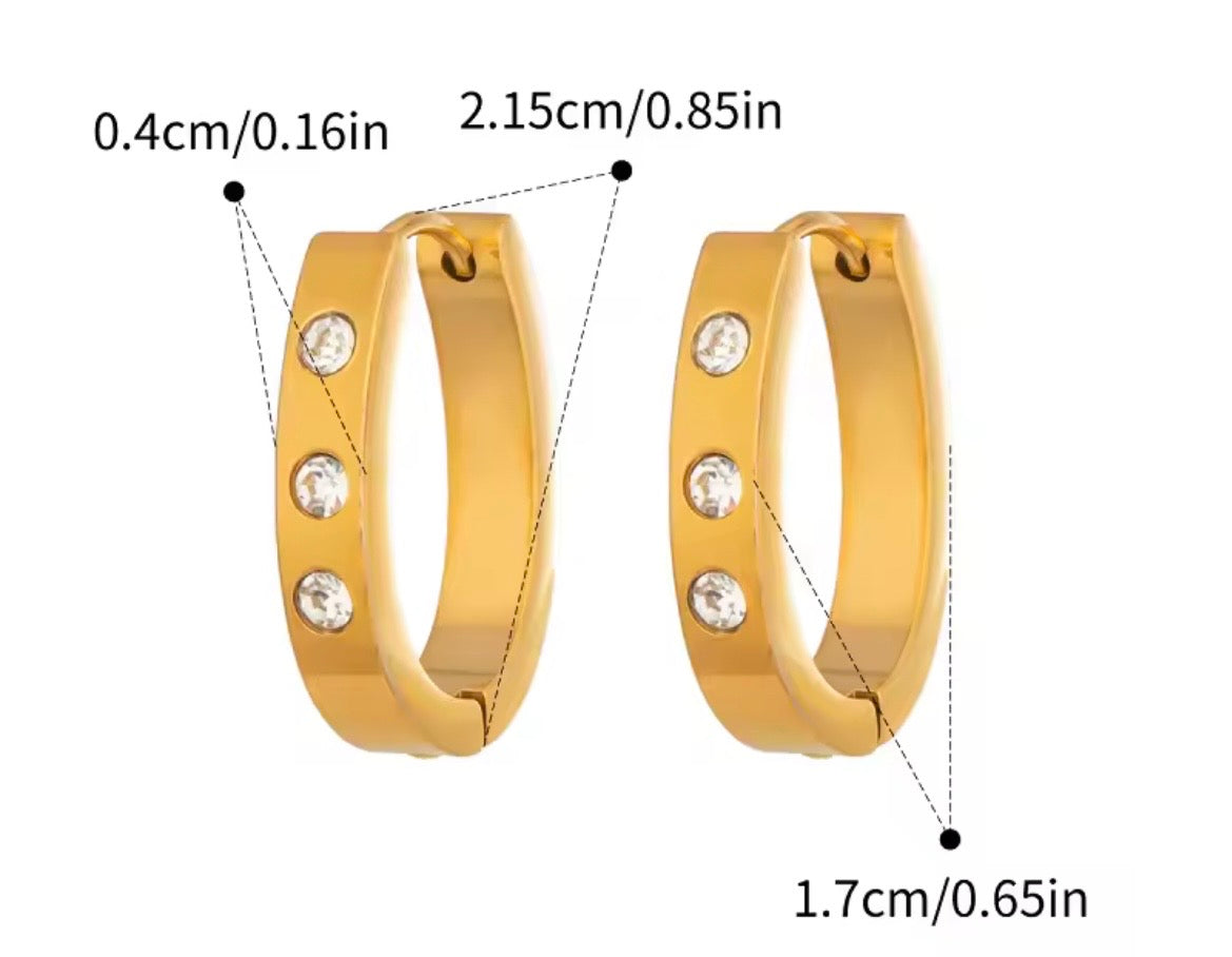 Nova Trio Hoop Earrings – 18K Gold Plated