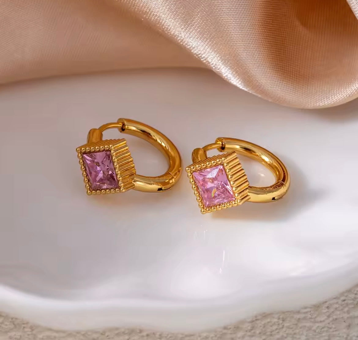 Gem Glow Hoop Earrings