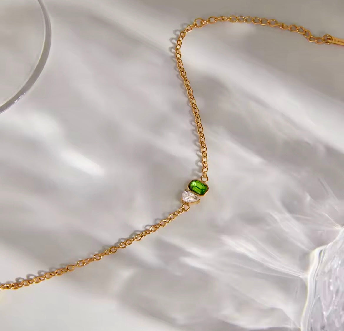 Emerald Heart Charm Bracelet