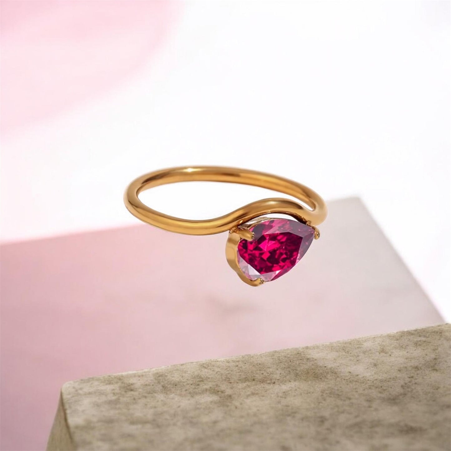 Oval Zircon Birthstone Ring – Size US 8 UK Size P½ to Q