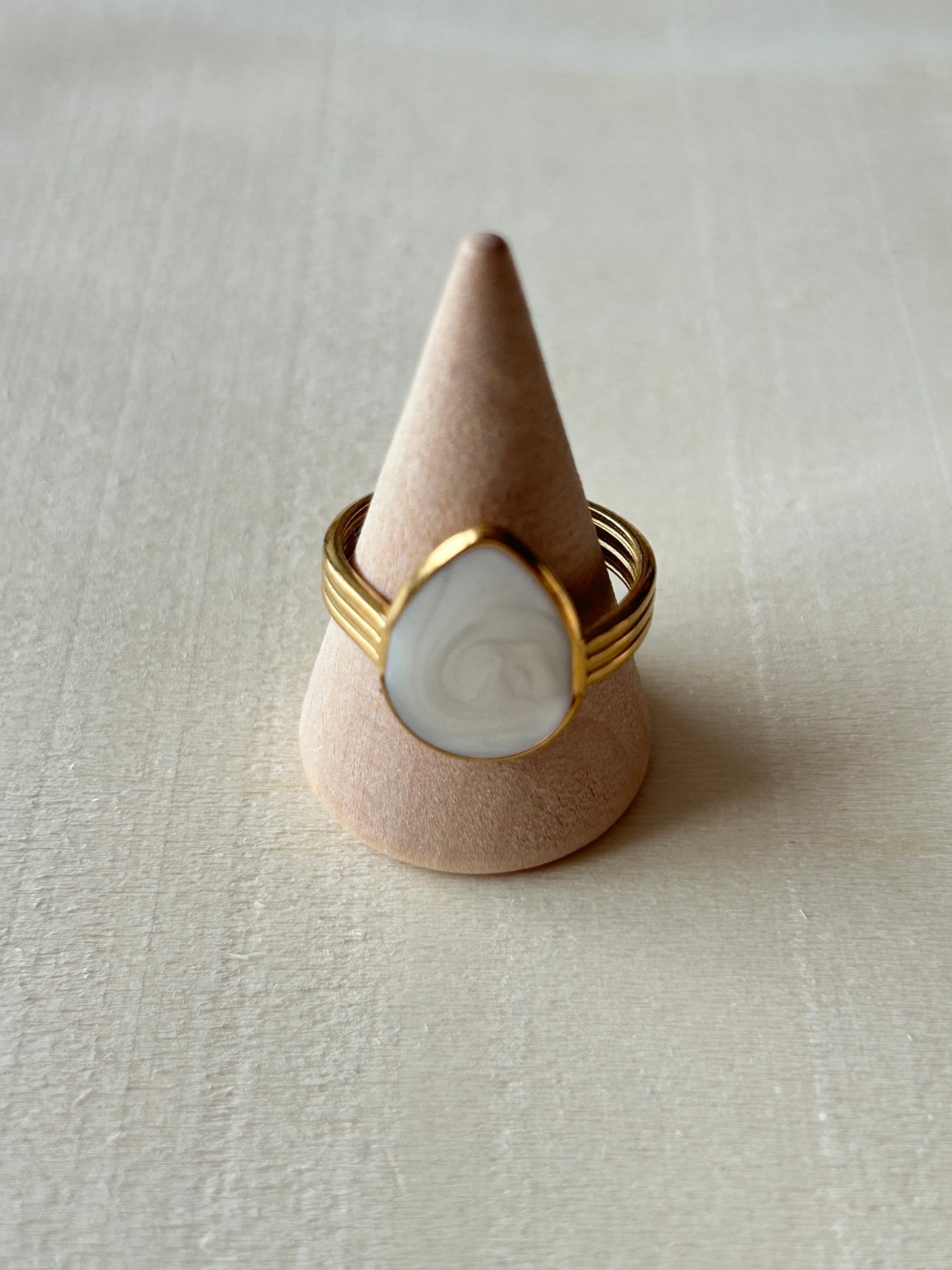 White Resin Adjustable Ring