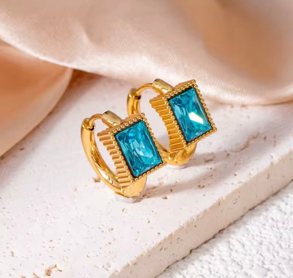 Gem Glow Hoop Earrings