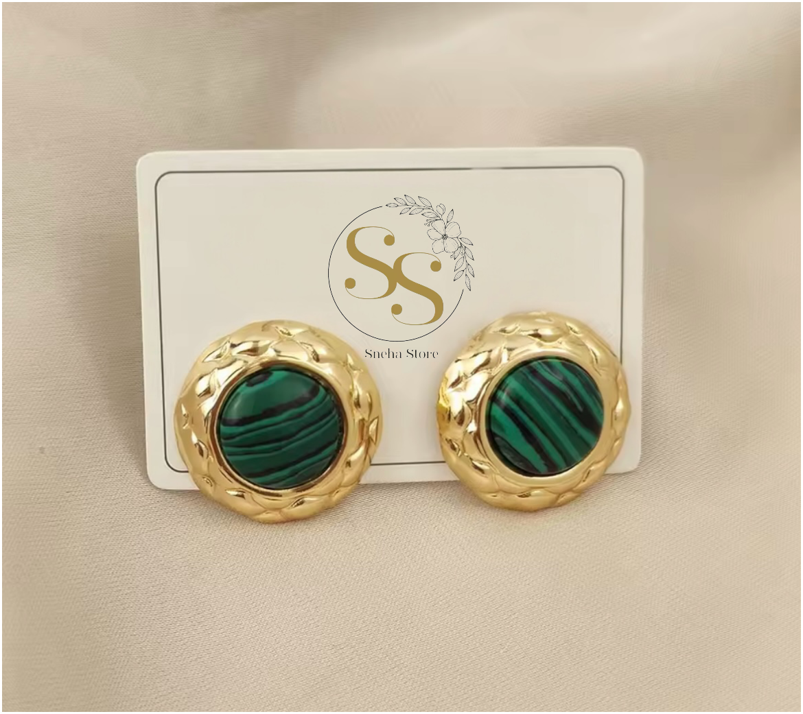 Vintage Gemstone Stud Earrings
