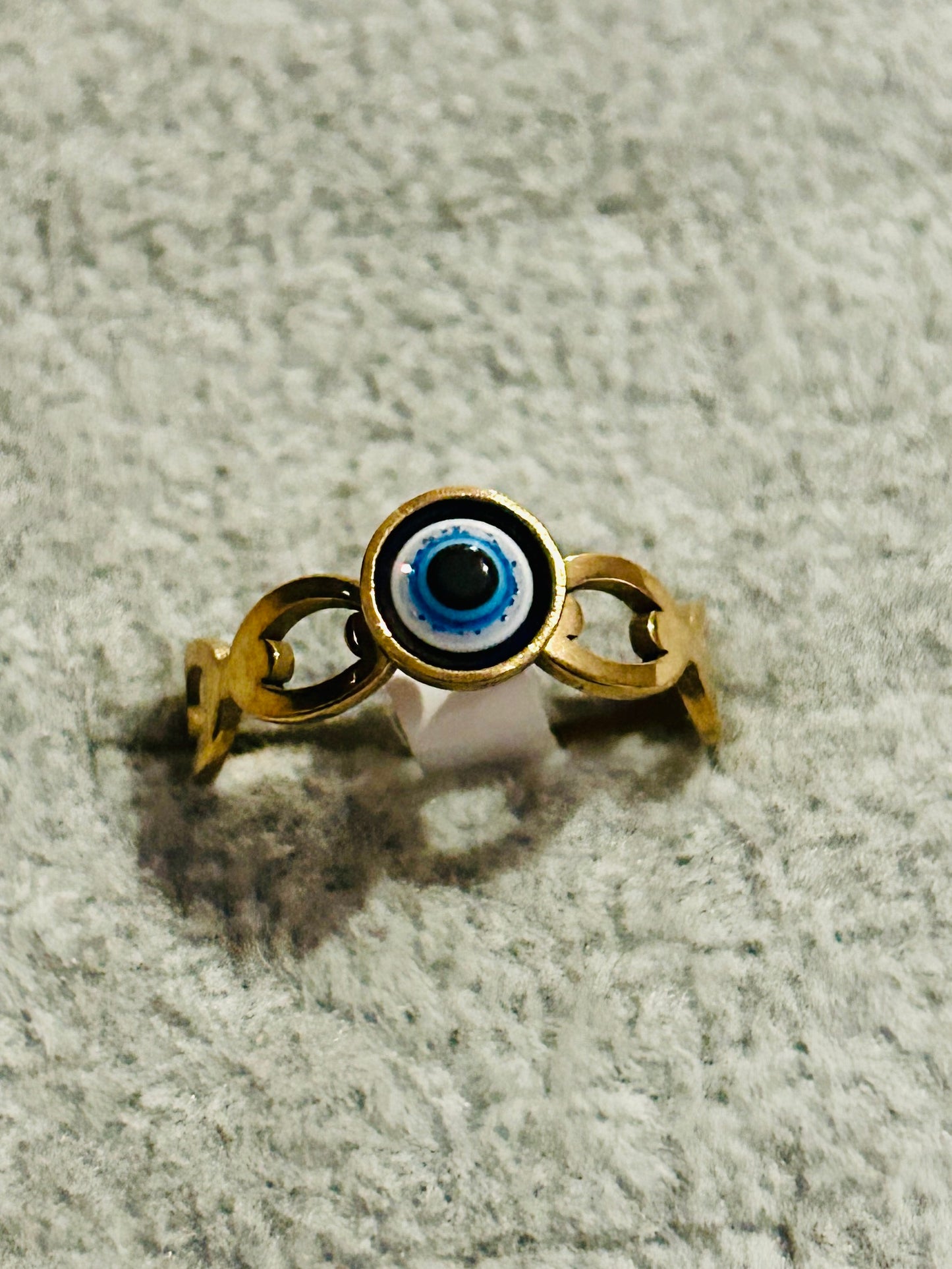 Evil Eye Greek Link Ring